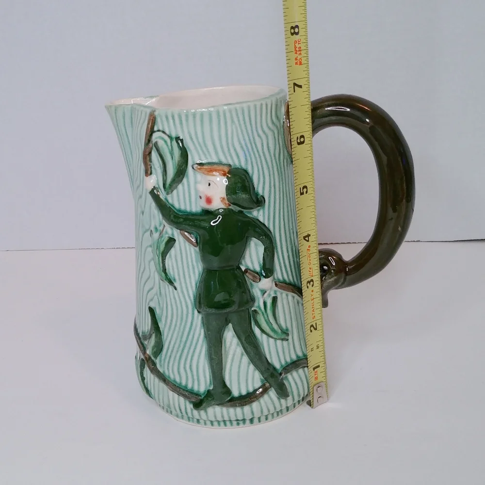 Vintage Jack and the Beanstalk Elf Pixie Pitcher  Vase Japan Excellent